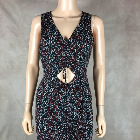 RACHEL ROY Cut-out LOVE Printed Midi Dress NEW Size 2 - Picture 4 of 11
